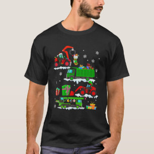 Construction Vehicle Christmas Red Trucks Winter B T-Shirt