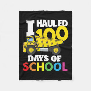 Construction Vehicle Cool 100 Days Of School Dump  Fleece Blanket