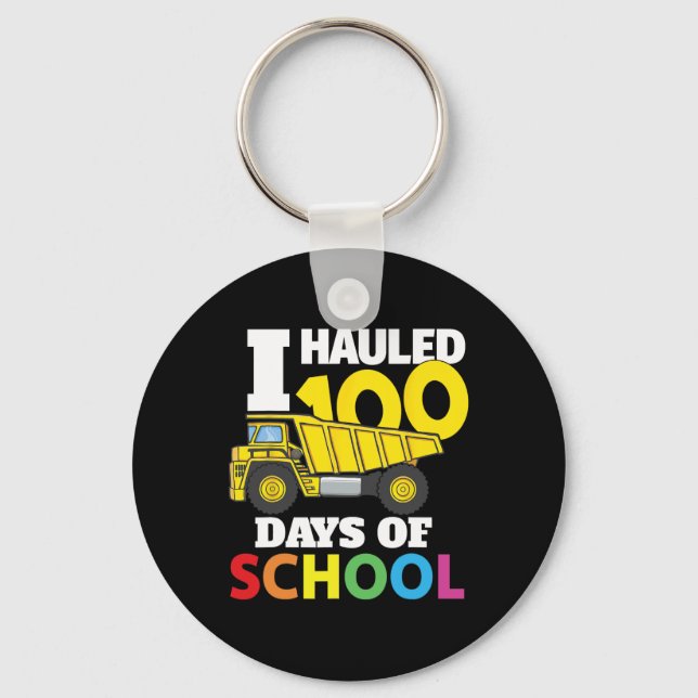Construction Vehicle Cool 100 Days Of School Dump  Key Ring (Front)