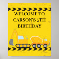Construction Vehicle Custom Kids Birthday Party