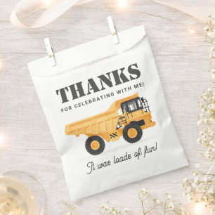 Construction Vehicle Dump Truck Birthday Favour Bag