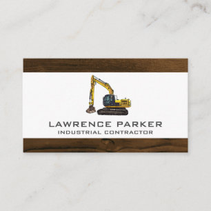 Construction Vehicle Excavator Logo Business Card