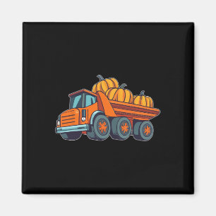 Construction Vehicle Halloween Truck Pumpkin Boys Magnet