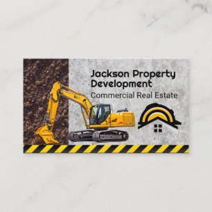 Construction Vehicle   Hardhat Home Logo Business Card