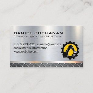 Construction Vehicle   Heavy Machinery Logo Business Card