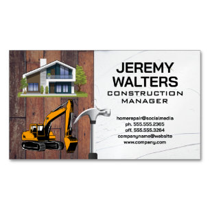 Construction Vehicle   Home Improvement  Magnetic Business Card