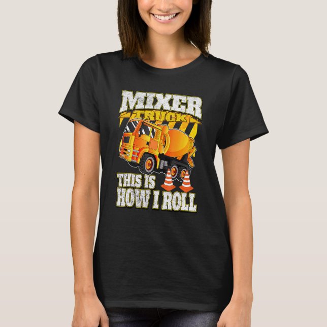 Construction Vehicle  Loves Cement Mixer Trucks T-Shirt (Front)