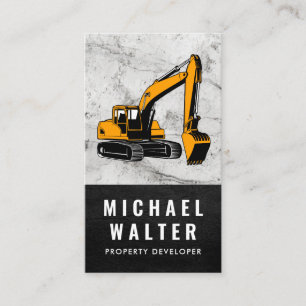 Construction Vehicle   Marble   Leather Business Card