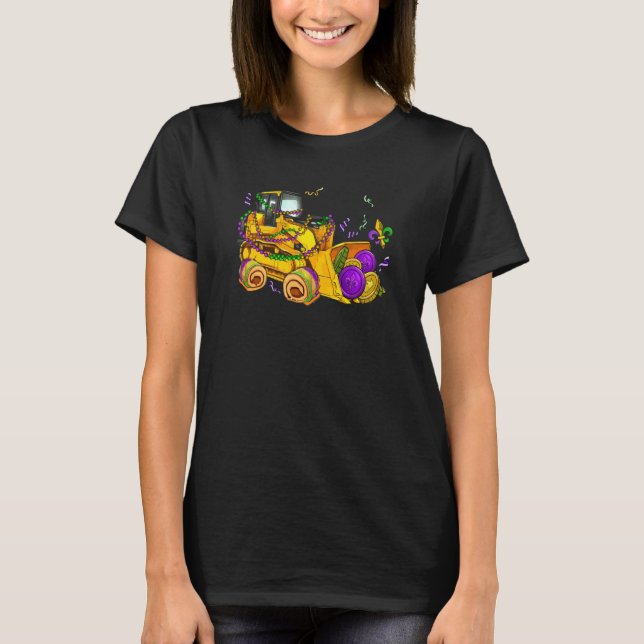 Construction Vehicle Mardi Gras Toddlers Boys T-Shirt (Front)