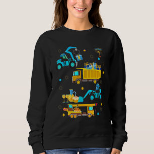 Construction Vehicle Menorah Hanukkah Chanukah Tod Sweatshirt