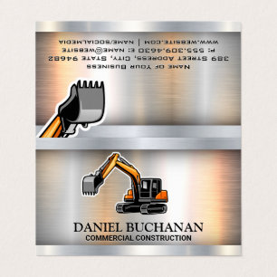 Construction Vehicle Metallic Business Card