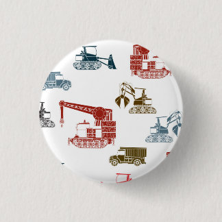Construction Vehicle Pattern 3 Cm Round Badge