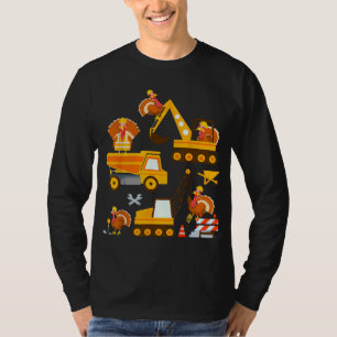 Construction Vehicle Thanksgiving Truck Turkey Boy T-Shirt