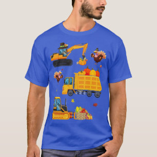 Construction Vehicle Thanksgiving Truck Turkey Boy T-Shirt