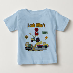Construction Vehicles 2nd Birthday Baby T-Shirt