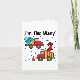 Construction Vehicles 2nd Birthday Gifts Card