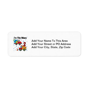 Construction Vehicles 2nd Birthday Gifts Return Address Label