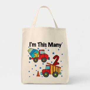 Construction Vehicles 2nd Birthday Gifts Tote Bag