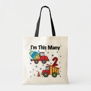 Construction Vehicles 2nd Birthday Gifts Tote Bag