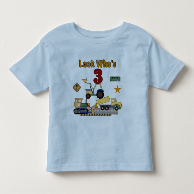 Construction Vehicles 3rd Birthday Tshirts (Front)