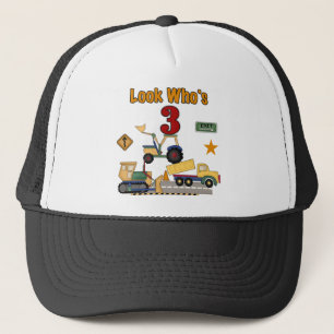 Construction Vehicles 3rd Birthday Tshirts Trucker Hat