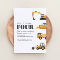 Construction Vehicles 4th Birthday Party