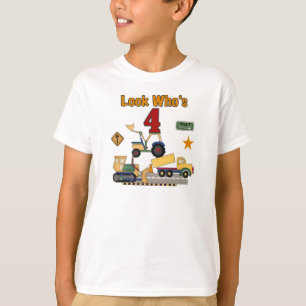 Construction Vehicles 4th Birthday Tshirts