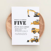 Construction Vehicles 5th Birthday Party