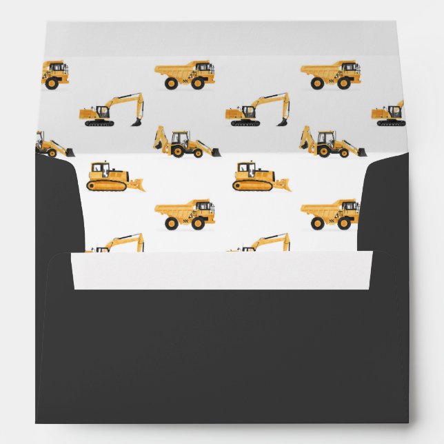 Construction Vehicles Birthday Party Envelope (Back (Bottom))