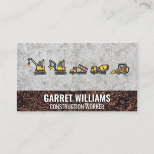 Construction Vehicles Business Card