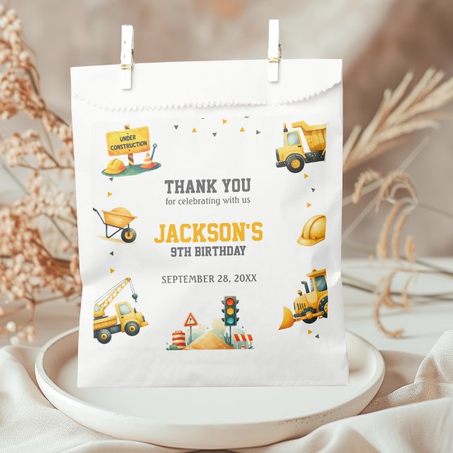 Construction Vehicles Dump Truck Favour Bag (Creator Uploaded)