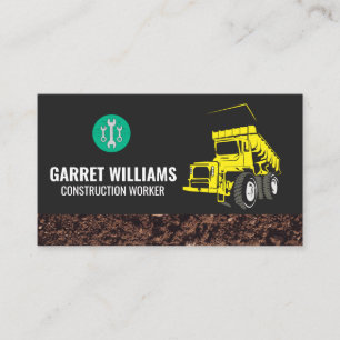 Construction Vehicles Dump Truck Wrench Tools Business Card