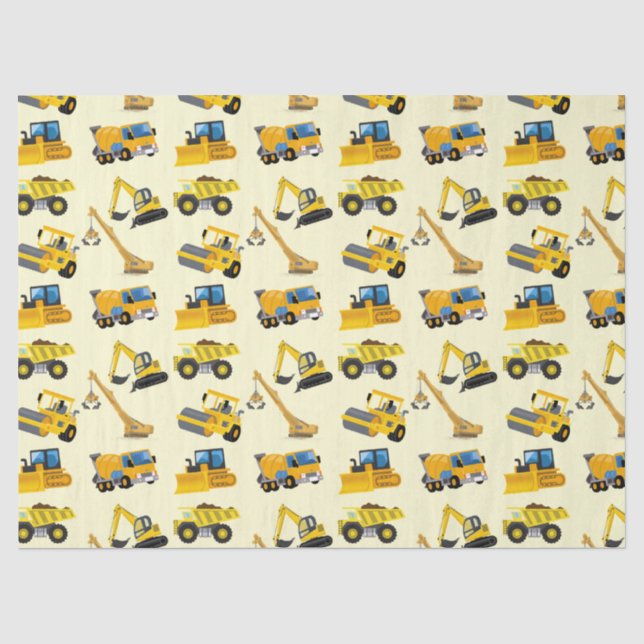 Construction Vehicles Tissue Paper (Front)