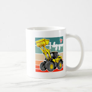 Construction Vehicles Valentines Hearts Excavator  Coffee Mug