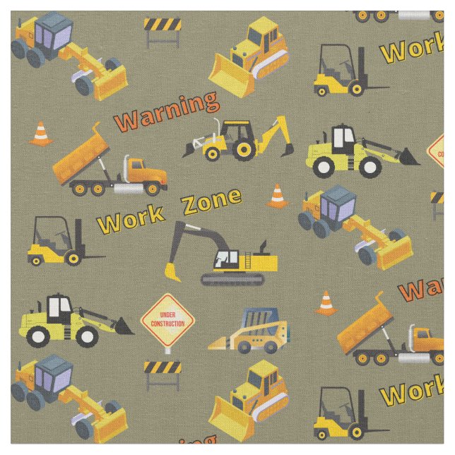 Construction Warning Work Zone Fabric (Close Up)