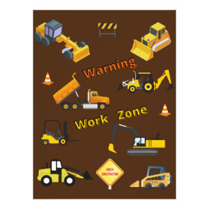 Construction Warning Work Zone Photo Print