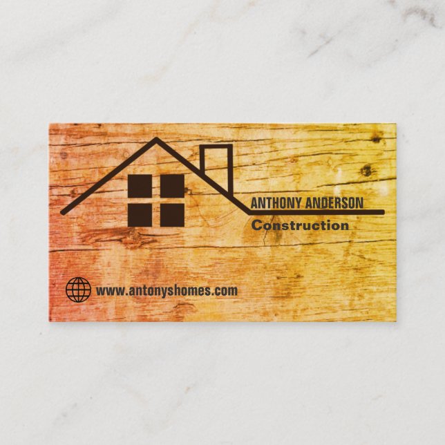 construction woodworking carpentry  business card (Front)