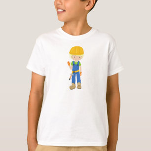 Construction Worker, Blonde Hair, Cute Boy, Hammer T-Shirt