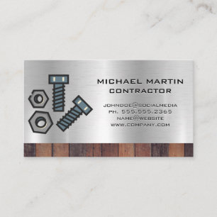 Construction Worker   Bolts and Nuts Business Card