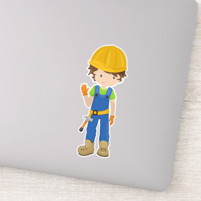 Construction Worker, Brown Hair, Cute Boy, Hammer (Detail)