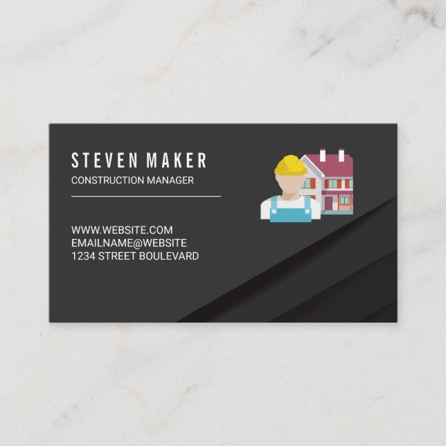 Construction Worker | Builder Business Card (Front)