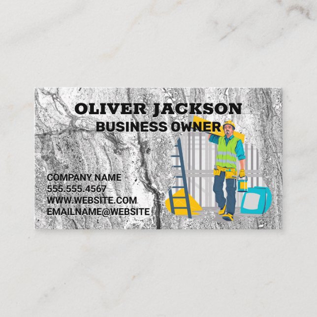 Construction Worker | Builder Site Business Card (Front)