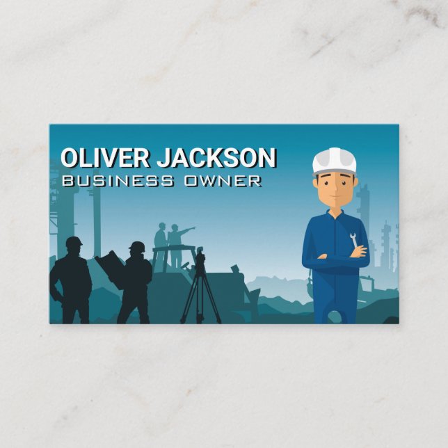 Construction Worker | Building Site Business Card (Front)