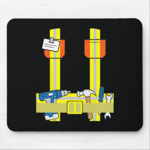Construction Worker Cool Cosplay Halloween Costume Mouse Pad