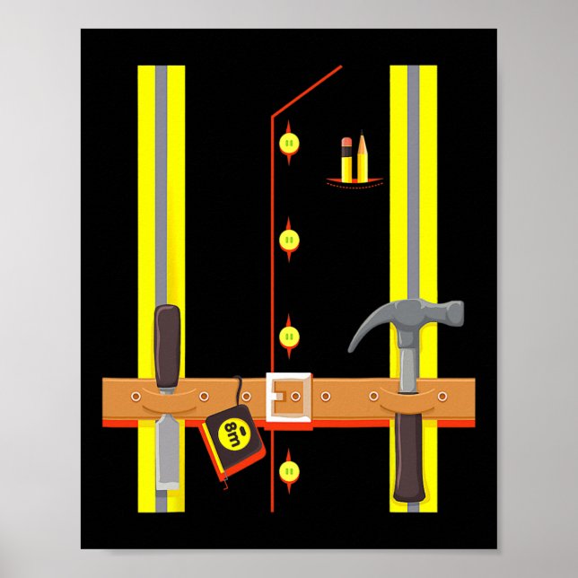 Construction Worker Costume For Boys Kids Hallowee Poster (Front)