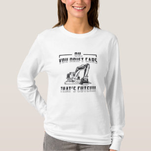 Construction Worker Excavator Drift Cars Cute Dig T-Shirt