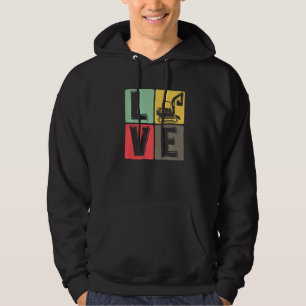 Construction Worker Excavator Driver Excavator Hoodie