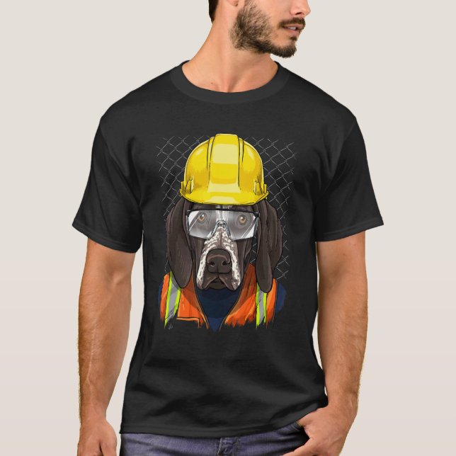 Construction Worker German Shorthaired Pointer Lab T-Shirt (Front)
