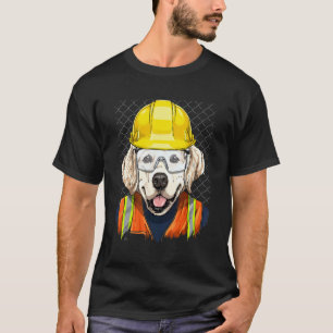 Construction Worker Golden Retriever Laborer Pet D T-Shirt