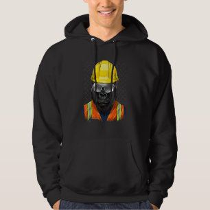 Construction Worker Gorilla Laborer Ape Animal Gor Hoodie